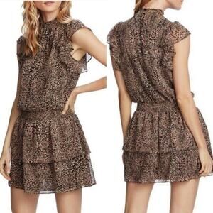1. State Cara Women's Cheetah Animal Print Mini Dress Black Gray Size Small